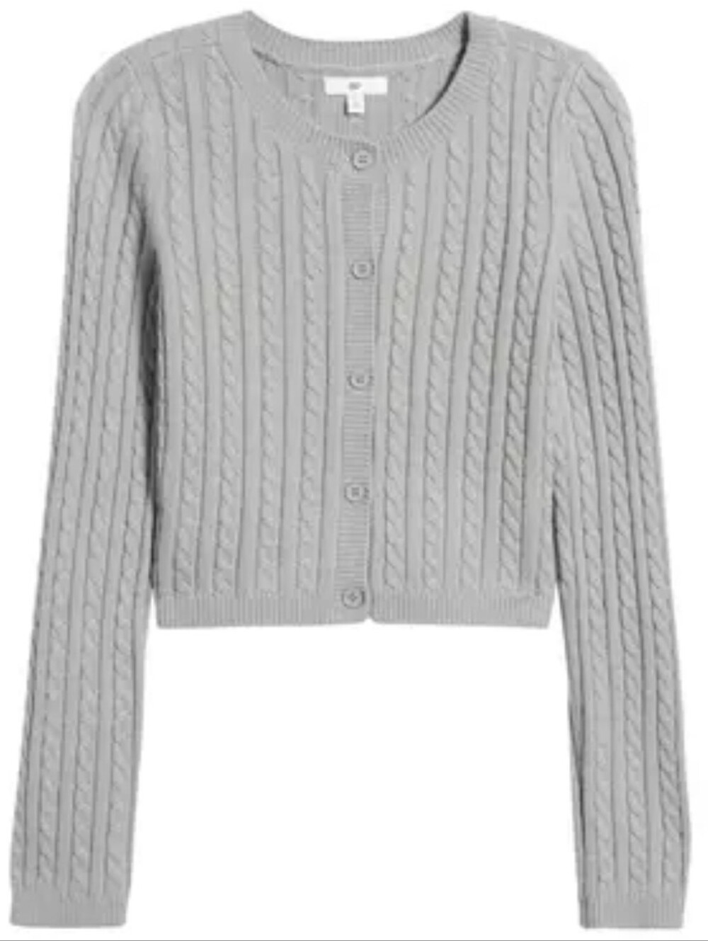 BP Light Gray Cable-Knit Button Cardigan Sz Large